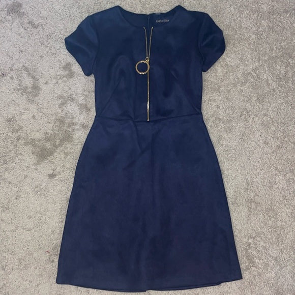 calvin klein blue suede dress Calvin Klein | Dresses | Navy Blue Faux Suede Calvin Klein Dress